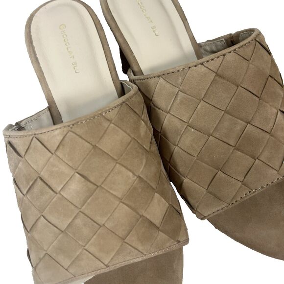 Women's Chocolat Blu Brynne Tan Nubuck Heeled Sandal size 41 preowned excellent - Picture 5 of 9